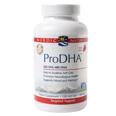 Nordic Naturals Pro DHA無麩質軟膠囊 草莓口味 500mg, 草莓, 1個, 120 件
