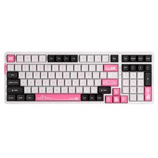 브이지엔 V98 프로 V3 RGB 3모드 유무선 기계식 키보드, 핑크 + 화이트 + 블랙, 다이위축, 제조사축
