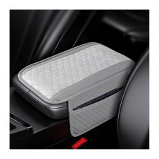 [ 797750 ] 오실리 자동차 센터 콘솔 커버 가죽 차량 팔걸이 보호 패드 보관 가방 2개 내부 시트 박스 쿠션 액세서리 SUV 세단 트럭용 범용 (그레이), 회색
