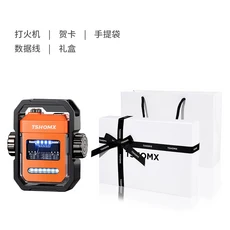 TSHOMX 충전식 라이터 더블 아크 자이로 회전 감압 인터넷 연예인 남자 친구를위한 높은 가치 생일 선물, 04 Vitality Orange