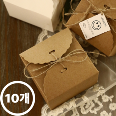 크라프트 접이식 조립식 사각 포장 박스 선물 상자 - 답례품 구디백 기프트, 10세트, 마끈10P+본품10P