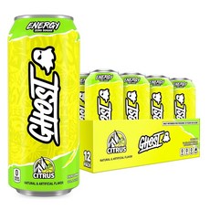 GHOST 고스트 에너지 드링크 사워 패치 키즈 블루 라즈베리 미국 직배송 473ml 12개, 시트러스