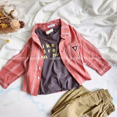 天晴童裝 65%棉 帥氣直條兒童襯衫 男童長袖上衣 可當外套