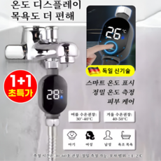 1+1스마트 방수 샤워기 온도 디스플레이 led 온도계 스마트 방수 샤워기*2