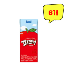 매일유업 피크닉 사과, 240ml, 6개