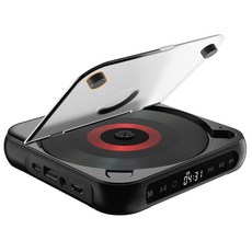 휴대용 CD플레이어 블루투스 스피커 내장 LED 디스플레이 스테레오 HIFI 음질 2000mAH 충전식 배터리 이어폰 포함 화이트 KC918, 918Black