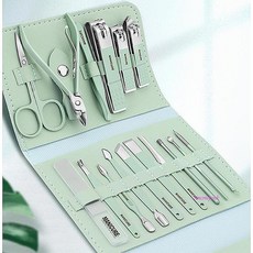 네일케어도구 16종 제거기 큐티클 손톱 제거 깍이 깎이 밀대 파일 가죽 발톱 깍기 세트 손질 케이스opq499, 1개