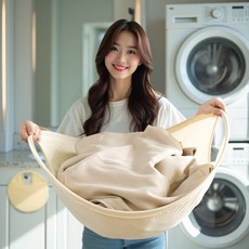 코지스 이지런드리 세탁바구니 접이식 대용량 빨래바구니, 버터 옐로우