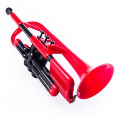 연습용 플라스틱 트럼펫 금관악기 케이스 골드 초보자용 트럼본 학생 입문용 보관, 붉은색