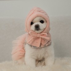 베일리펫 강아지 모자 겨울 귀마개 귀도리 바라클라바, 1개, 핑크