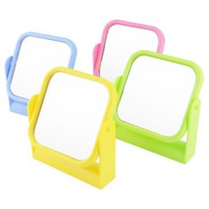 台灣製 小佳人鏡 桌上型立鏡 化妝鏡 鏡子 方鏡 拜拜鏡子 補妝鏡 桌鏡, 粉；顏色缺貨時，買家同意顏色隨機出貨