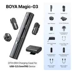 BOYA 매직 전문 무선 옷깃 마이크 샷건/데스크탑/ 안드로이드 카메라 PC 비디오 녹화용 핸드헬드, 06 BOYA Magic-03
