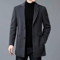 男士風衣外套雙面呢羊毛加厚中長款韓版防風保暖大衣