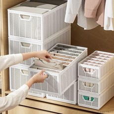 桃園出貨 衣櫃收納衣服整理多層可抽拉置物架鏤空抽屜式收納筐衣櫥臥室整理, 1個, 2個裝,高款【34x46x25.5cm】可抽拉款