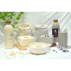[정이두부] 1OO% 국산 흑임자 두부 + 순두부 + 콩물 2종 SET, 1개
