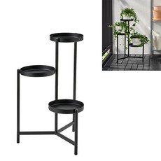 이케아 올리브블라드 블랙 철제 화분 스탠드 정리대 진열 다육이 카페 인테리어 90486648, 1세트