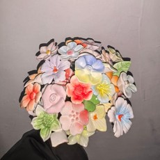 景德鎮 陶瓷花束 永不凋零 桌面擺件 創意禮物, (多彩單層陶瓷花） 22支