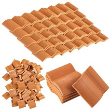 200Pcs 지붕 타일 빌딩 세트 소형 타일 미니 인형 집 지붕 널 가짜 타일 풍경 주방 정원 액세서리, 1개, 표시된 바와 같이