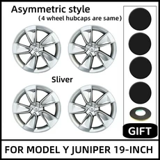 4PCS 휠 캡 Tesla 호환 Model Y - 19 인치 허브 성능 자동차 교체 HubCap 전체 림 커버 액세서리, 04 4PCS Sliver, 01 Tesla 호환 Model Y, 01 -
