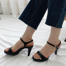 샌들 미들힐 토오픈 여성신발 여성구두 구두