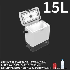 Alpicool 자동차 RV 냉장고 12V 압축기 휴대용 빠른 여행 야외 피크닉 쿨러 8L, 01 ACDC without battery