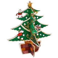 키즈카페 원목공예 간편조립 트리도안 색칠놀이키트/ 크리스마스트리만들기 유아기관 어르신미술, 2개, 그린