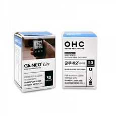 [행복사이소] 스트립 글루네오 Lite(50T) 혈당시험지 혈당스트립 혈당측정소모품 혈당검사지, 1개, 상세페이지 참조
