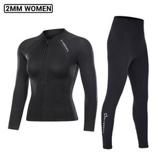 프렌 2MM/3MM 남성 여성 잠수복 자켓 스쿠버 다이빙 슈트 서핑 스노클링 수중 낚시 스피어 낚시 카이트 서, L, 07 D24 BK Wetsuit Women