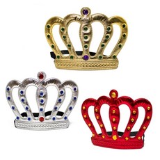 파티 생일 게임용 보석 크라운 벨벳 왕관 밴드형 3색, 1개, 실버