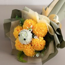 어반스마일퐁퐁꽃다발 35cmS 조화 인테리어, 3개, 옐로우
