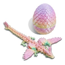 토이토 3D 프린터 에그 드래곤 관절 피규어 용 모형, 핑크퍼플, 1개