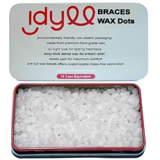 Braces Wax Ortho Dots - 교정기용 무향 덴탈 왁스 미니 도트 - 친환경 금속 보관 케이스 포함 - 식품 등급 교정 왁스 - 치아교정 용품