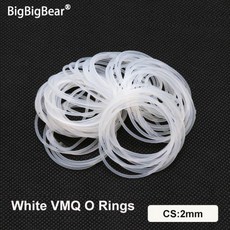 10/50pcs 흰색 CS 2mm VMQ O 링 가스켓 OD 5 ~ 100mm 식품 등급 방수 와셔 절연 원형 모양 실리콘, [00] 10pcs, [00] OD 90mm ID 86mm, [01] CS 2.0mm