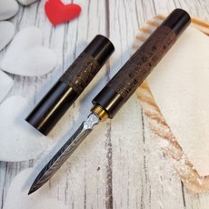 92jade 遇見善緣 黑檀木普洱茶刀 龍鳳雕刻不鏽鋼茶針 功夫茶撬刀 茶道配件, 1個, 龍鳳不鏽鋼茶刀-黑檀木有蓋