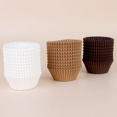 55파이 낮은머핀컵 3가지색상 제과 두쫀쿠 화과자 베이킹컵 도시락 반찬 포장컵, 브라운, 200개