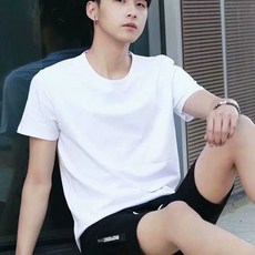 여름 셔츠 남성자켓 남방 남자, F. 티셔츠 흰색