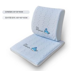 바른자세 메모리폼 U자방석 엉덩이통증, 압력완화형 블루 돌고래 사각