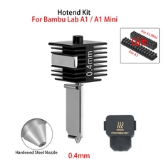 밤부랩 A1A1 미니용 핫엔드 키트 0.20.40.60.8mm 고속 경화강 노즐 어셈블리 교체 부품, 13 0.4mm hotend