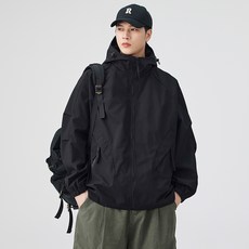LARGE STORE 潮流山系工裝外套夾克 衝鋒外套 防風防水 連帽外套 防風外套 戶外登山 機能外套