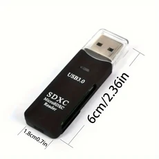 고속 2-in-1 멀티 카드 리더 USB 3.0/2.0 마이크로 SD TF 저장 플래시 드라이브 어댑터, 02 1 PC USB 3.0 Black