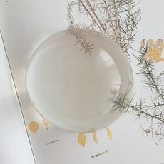 앙플러스 원형 투명 책 문진 유리 오브제 원단 누름쇠, 1개