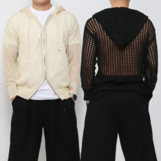 남자 여자 커플 워터파크 물놀이 비치 해변 그물 네트 망사 가디건 간절기 후드