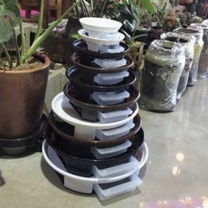 베란다 실내 가드닝 화분받침 235mm 거실 서랍 원형 물받이, 화이트