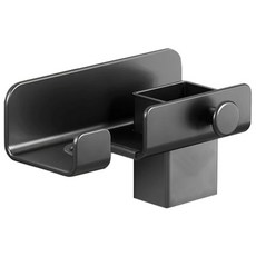 FAmILyLIFE 生活 簡約風免打孔吹風機置物收納架 免釘膠款, 神秘灰, 1個