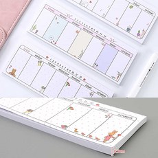 주간스케줄 노트 계획 알림장 체크리스트 할일체크 16.5x6cm 스케줄노트 메모장 주간계획노트 다이어리
