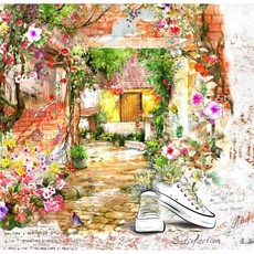 TS 風景0005-蝶谷巴特餐巾紙 藝術紙 Decoupage餐巾紙 派對餐巾紙 蝶古巴特拼貼, 1個, 22.5x22.5