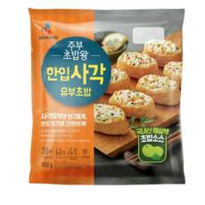 CJ 주부 초밥왕 한입사각 유부초밥, 400g, 4개