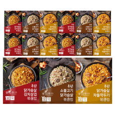 (혼합)흑닭 닭가슴살 볶음밥 300g 3종 (김치삼겹 소불고기 차돌깍두기), 15개