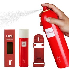 동진TFC 더스퀘어 스프레이 차량용소화기 + 거치대 캠핑 가정용 소화기 차량화재예방 응급한상황 필수품, 1개, 350ml