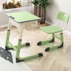 학원 학교 책걸상 공부방 일체형 학원용 세트 접이식 교실, 세트 녹색